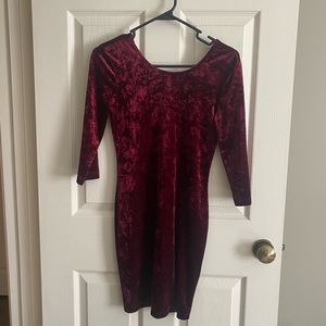 Crushed velvet bodycon dress